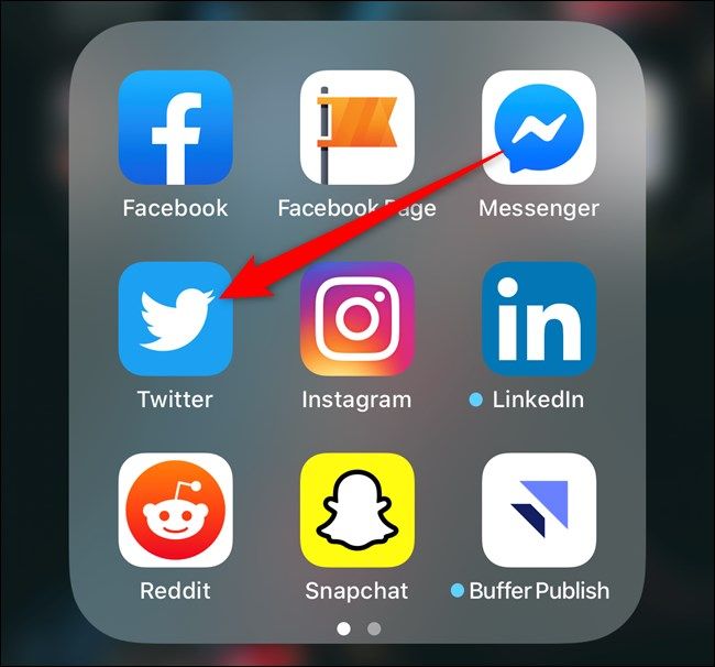 Открыть приложение Twitter на iPhone