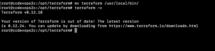 Вывод версии Terraform