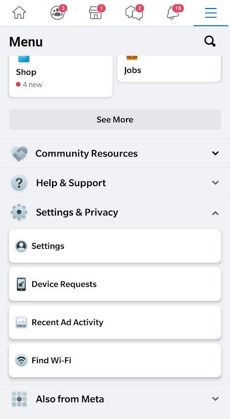 Facebook Mobile Settings