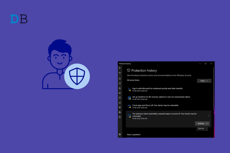 Arreglar historial de Protección en Windows 11