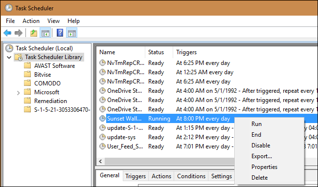 Тестирование задачи: запуск вручную из Планировщика задач