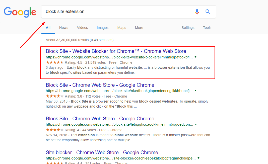 Блокировка сайтов в Google Chrome