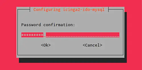 Повторите пароль для пользователя базы данных icinga2
