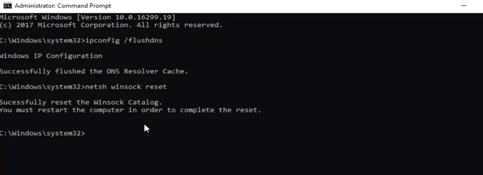 Reset Winsock Catalog - GeForce Error Code 0x0003