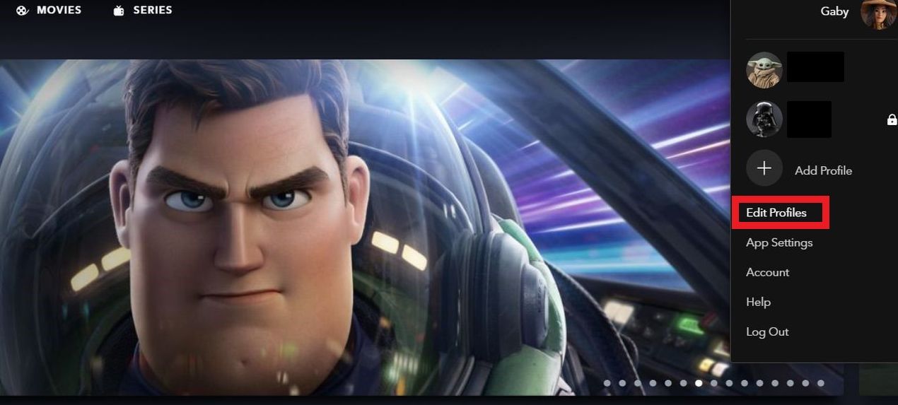 Редактирование профилей в Disney+