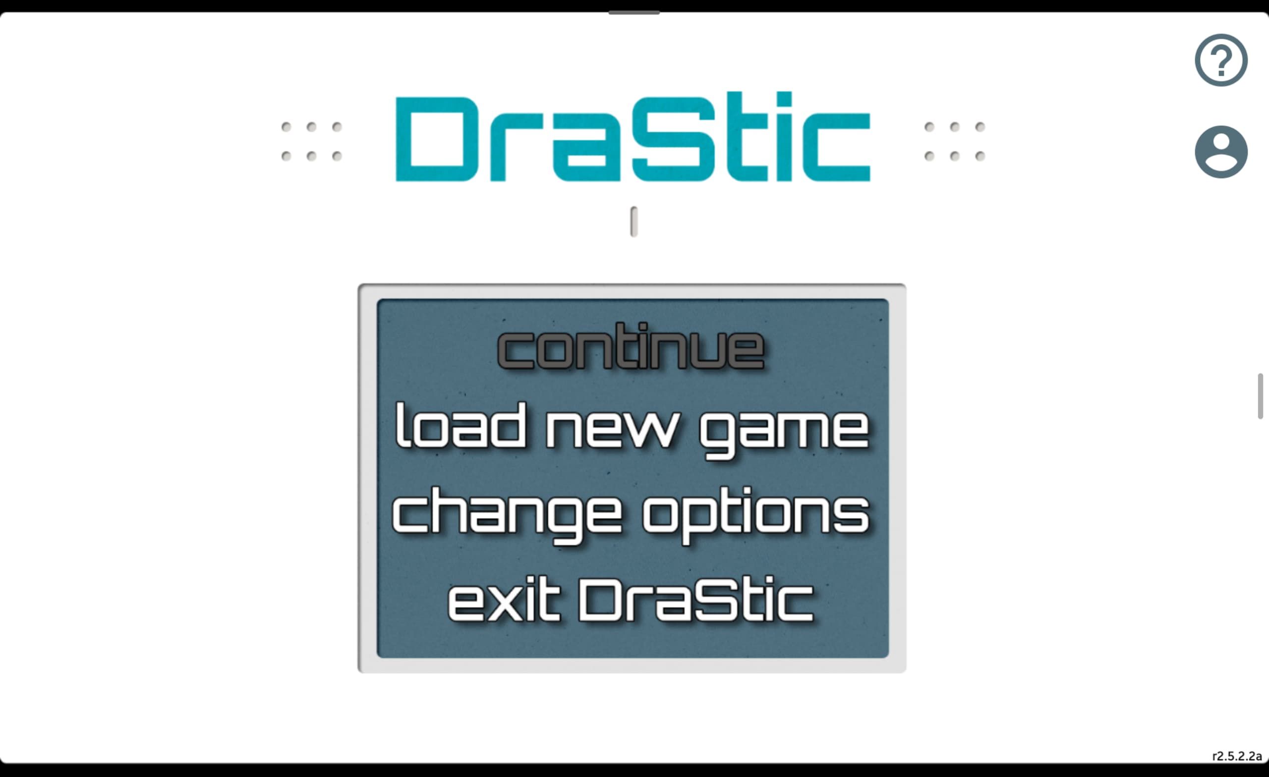 Экран DraStic с опцией Load New Game.