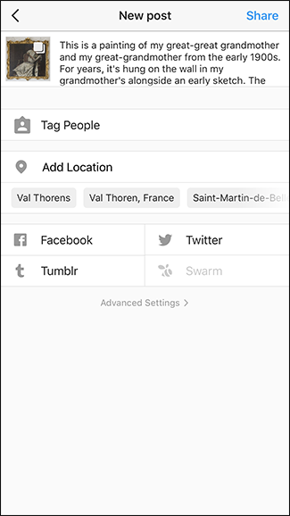 Добавление подписи и тегов