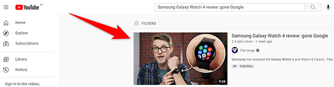 Найдите и выберите видео на сайте YouTube.