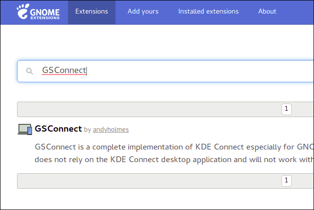 Поиск GSConnect