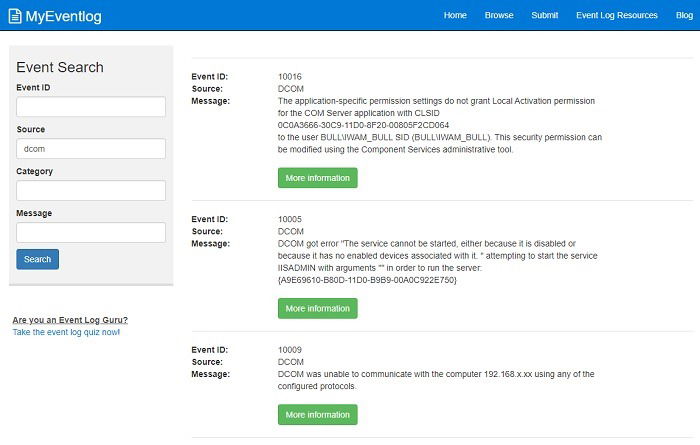 Исправить ошибку DistributedCOM (DCOM) в Windows