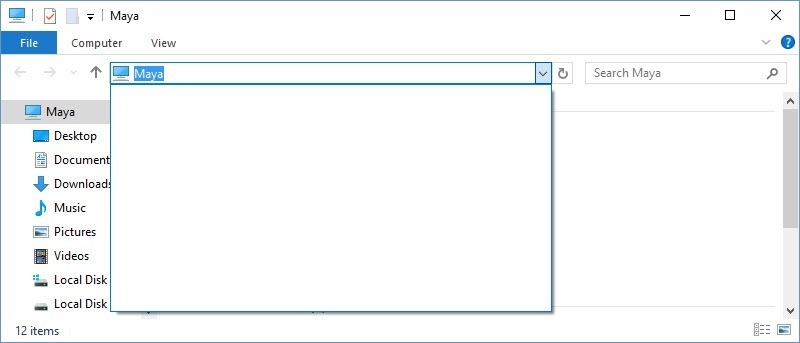 Выпадающий список адресной строки после очистки