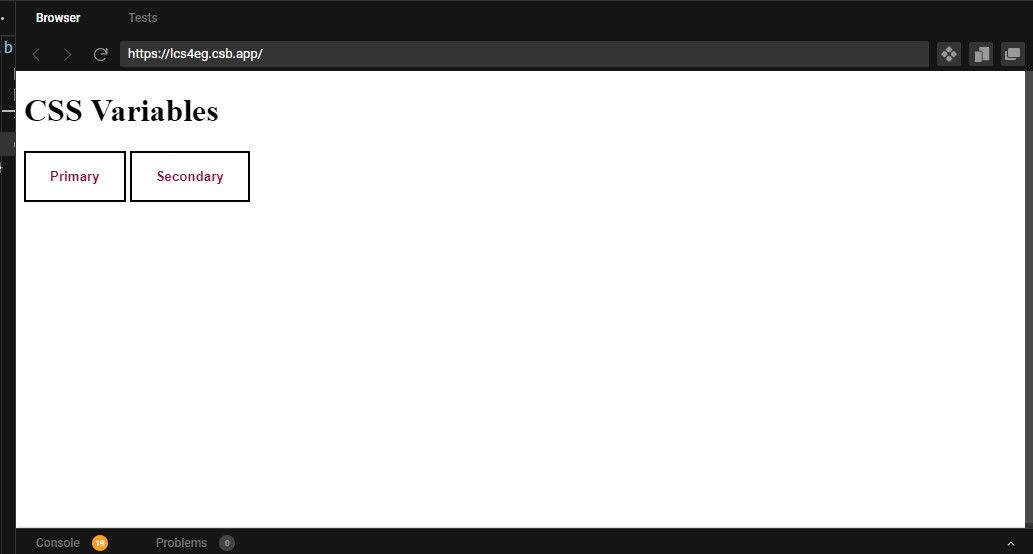 Скриншот двух кнопок, стилизованных красным цветом с помощью CSS