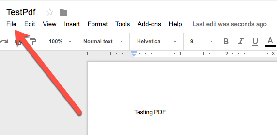 Меню File в Google Docs с опцией Download As Word Document