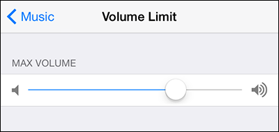 Ползунок ограничения громкости в iOS