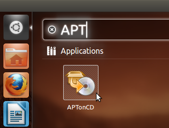Открытие APTonCD из меню приложений