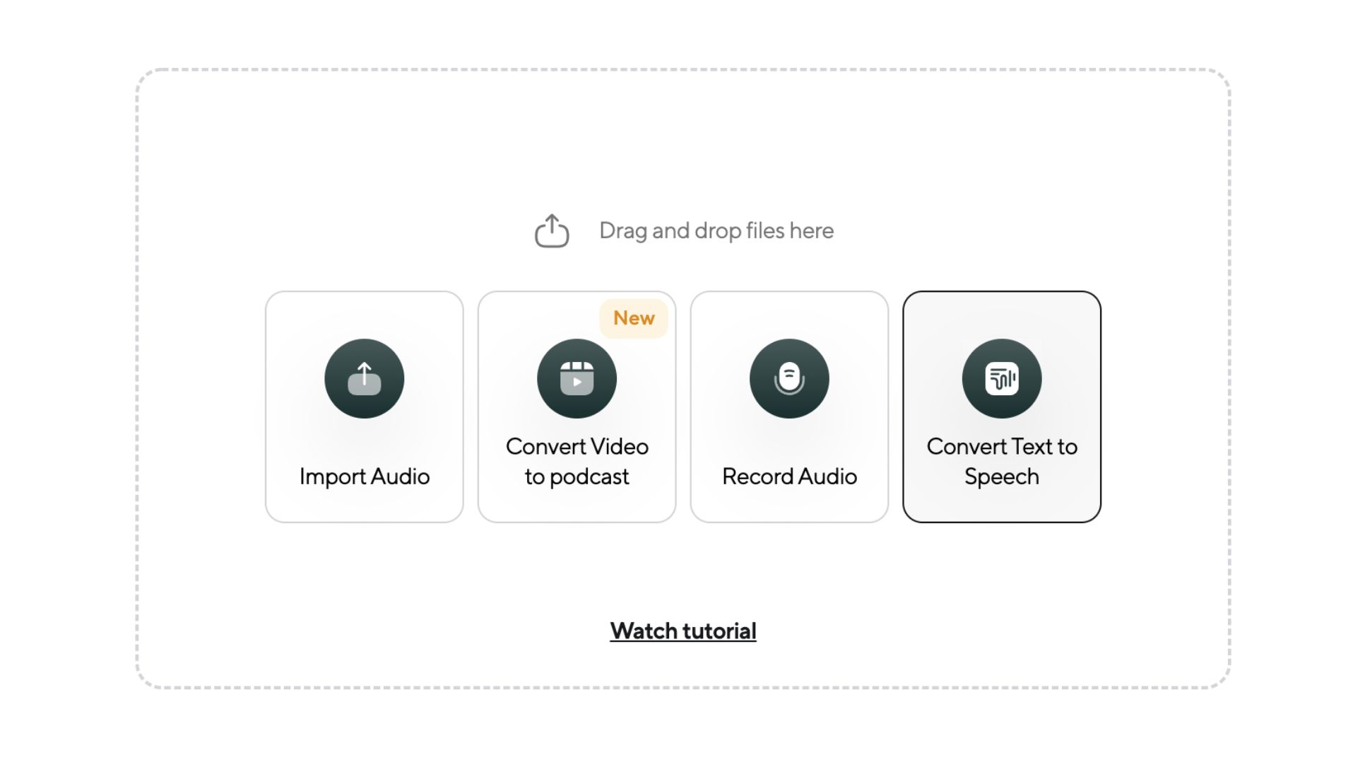Опция Convert Text to Speech в Podcastle
