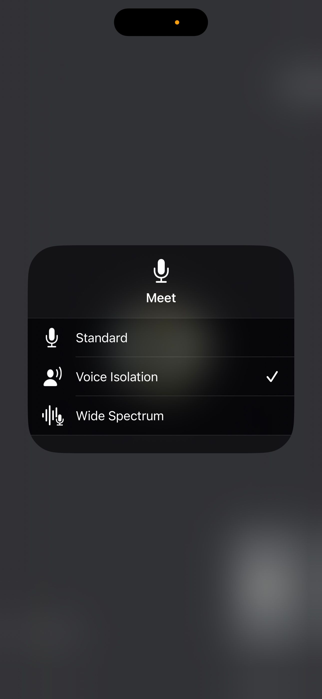 Выбор режима микрофона в iPhone