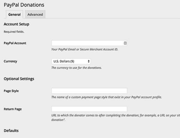 Виджет PayPal Donations в боковой колонке темы WordPress