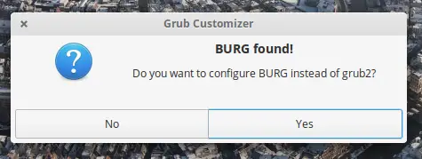 BURGが検出されたgrub-customizer画面