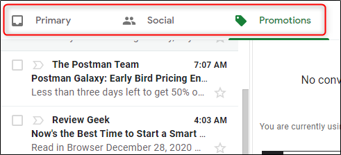 Настроить сортировку писем в Gmail по вкладкам