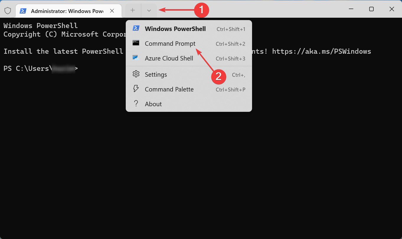 Выбор вкладки 