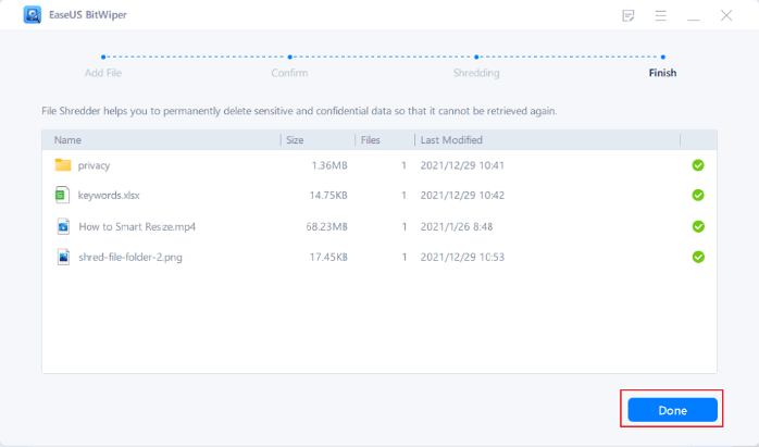 Select and Shred Files