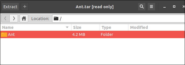 Открытие архива темы в менеджере архивов
