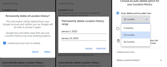 Follow the steps for each of the deletion methods.