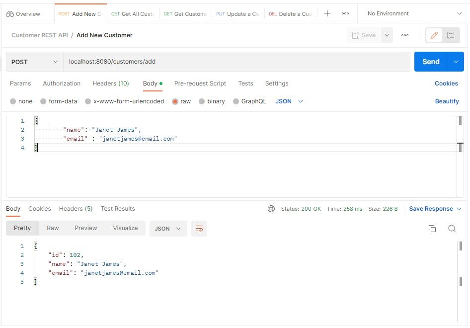 REST API post response