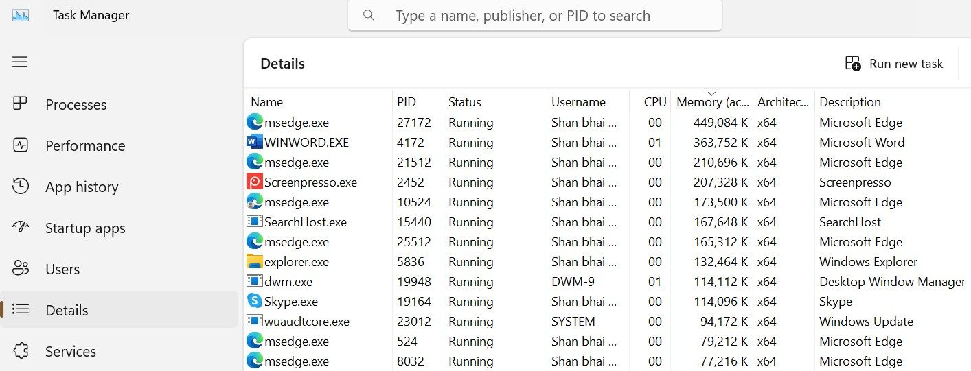 Просмотр процессов с высоким потреблением в Task Manager на Windows