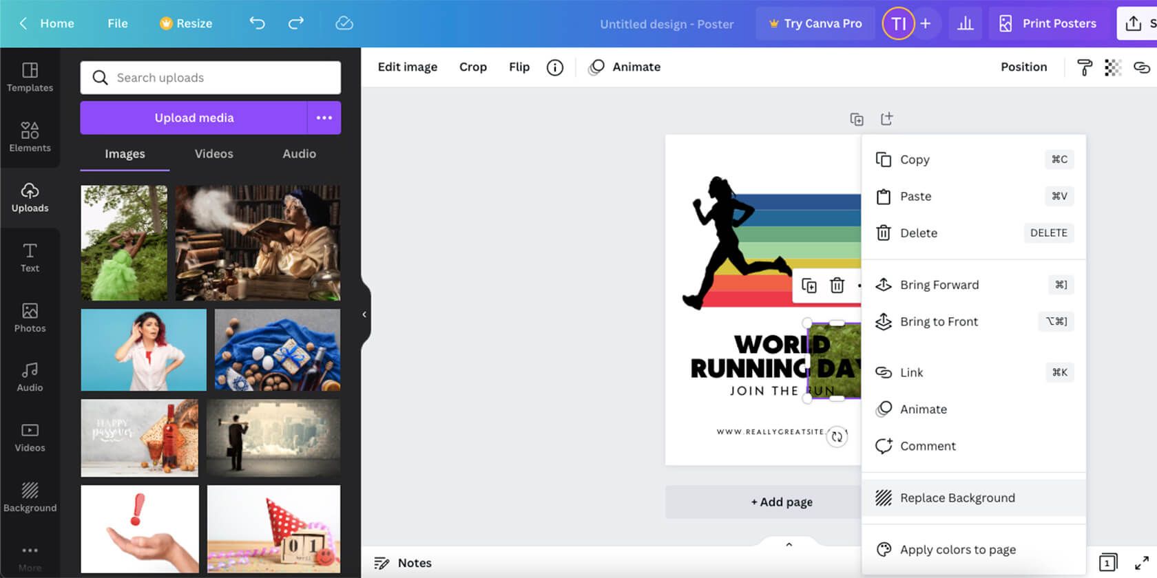 загрузка собственной текстуры в Canva