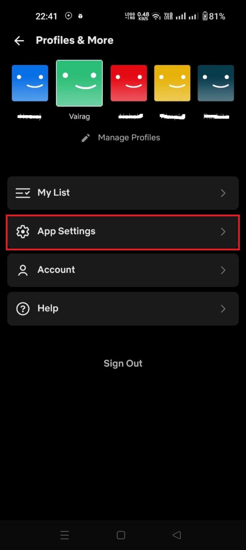 sezione qualità download e spazio disponibile su Android