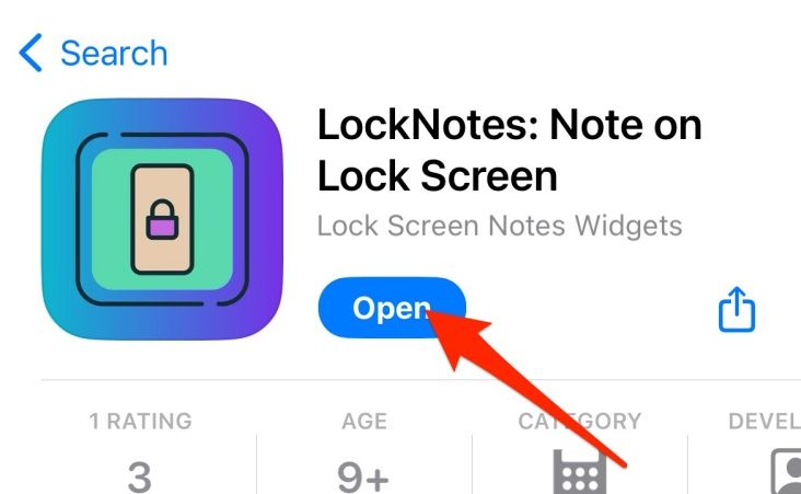 Страница приложения LockNotes в App Store