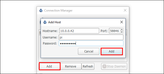 Deluge Connection Manager