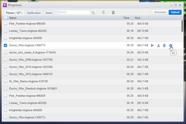 Управление рингтонами через AirDroid