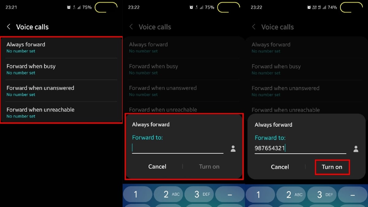 включить переадресацию в samsung