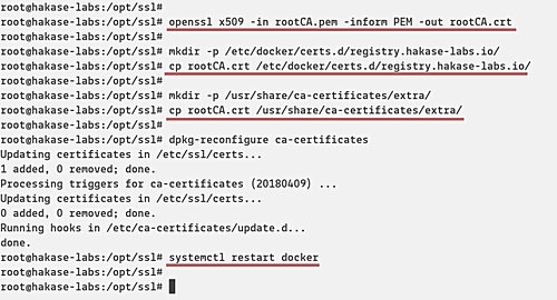 Добавление Root CA и перезапуск Docker