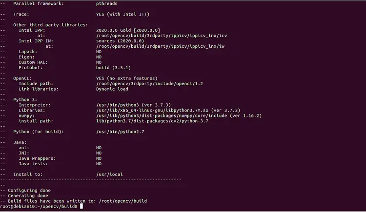 Установка OpenCV на Debian — репозиторий и исходники