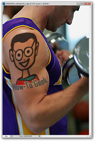 Пример кисти и прозрачности при ретуши маски слоя