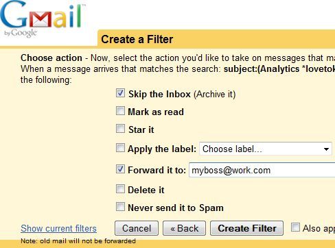 Использование подстановочного знака * в теме письма для фильтра Gmail
