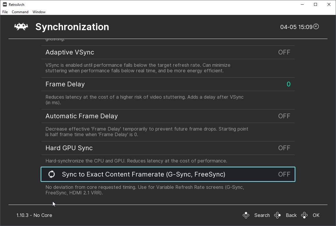 Параметры синхронизации и VRR