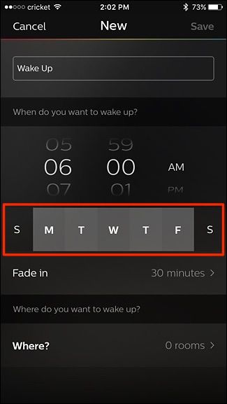 Параметры плавного включения в Hue