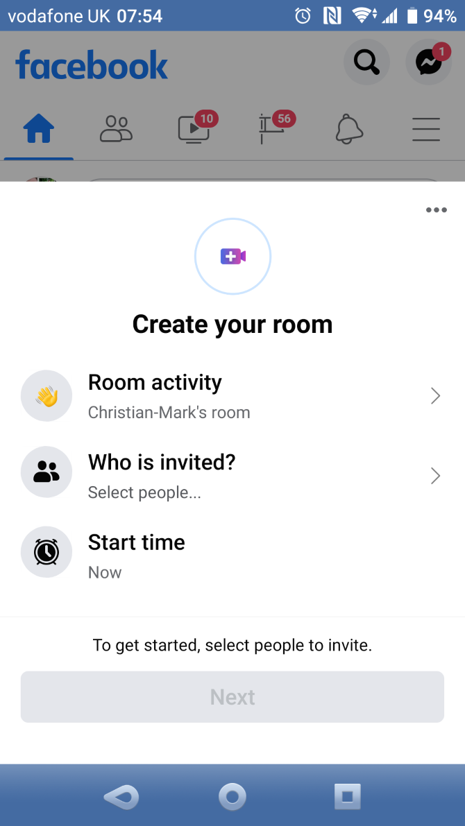 Создание комнаты для совместной трансляции в Facebook