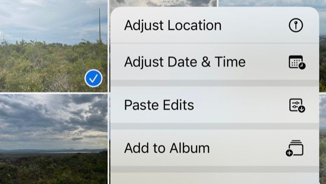 Нажмите «Вставить правки», чтобы изменить целую группу фото или видео