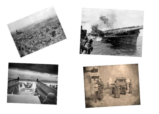 Отсканированные фотографии, показанные в Photoshop