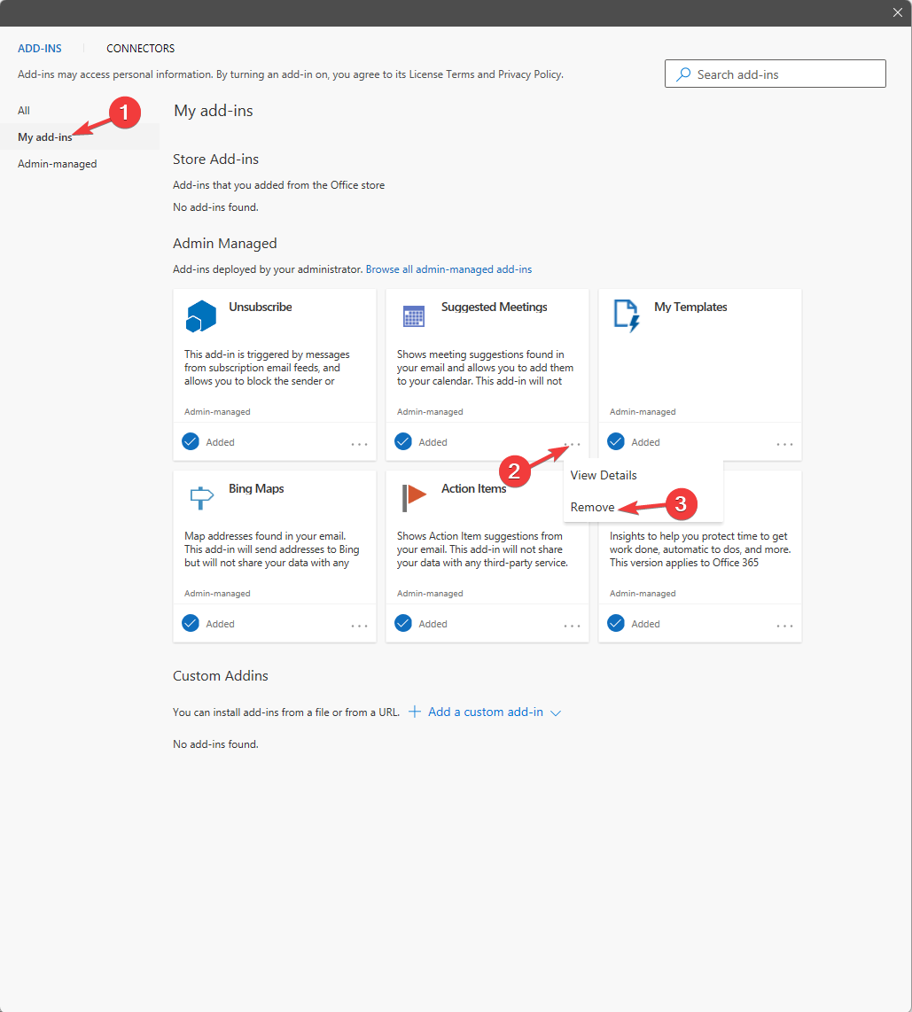 Раздел Мои надстройки