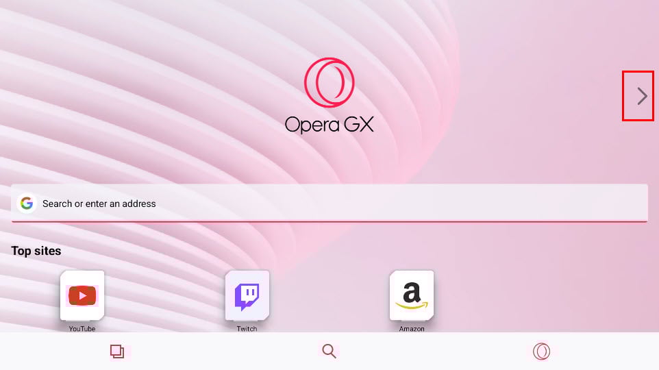 Centro di controllo Opera GX su TV