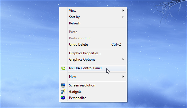 Открыть NVIDIA Control Panel