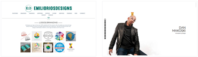 Пример портфолио и резюме на Strikingly