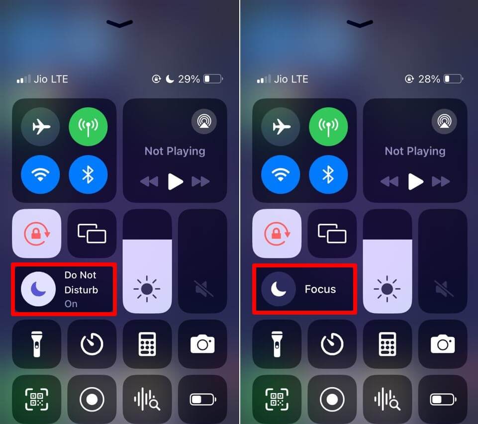 Отключение режима Фокус на iPhone